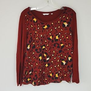 Reitmans petites xl Shirt cheetah print brown yellow black